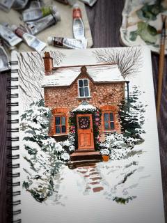Il était une fois une jolie maison au fond d’un jardin. 
 
J’ai posté en story les étapes de réalisation de ce petit cottage enneigé et j’ai reçu avec plein de petits cœurs 💕 
J’imagine tellement bien l’intérieur cosy et chaleureux de cette maison ! 
J’adorerai aller boire le thé et admirer la jolie décoration si british comme j’aime.

Et toi tu imagines quoi ?

Un grand merci pour ton soutien toi qui me suis 🫶

Illustration peinte à l’aquarelle @winsorandnewton avec une finalisation aux crayons Polychromos de @fabercastellglobal  sur mon carnet XL de @cansonpaper 

#illustrationaquarelle #cottage #illustrationoninstagram #winterhouse #aquarellefrance